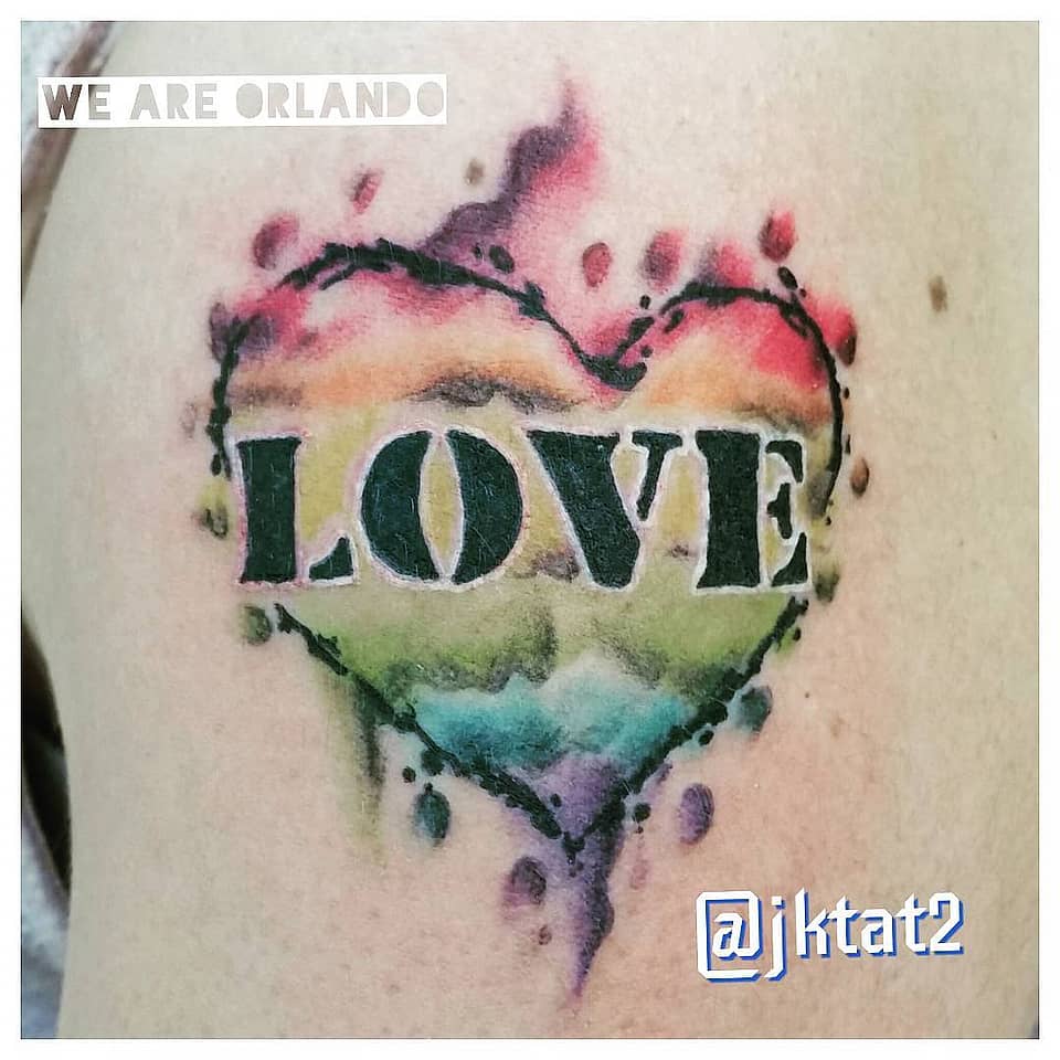 Watercolor Rainbow Love Heart