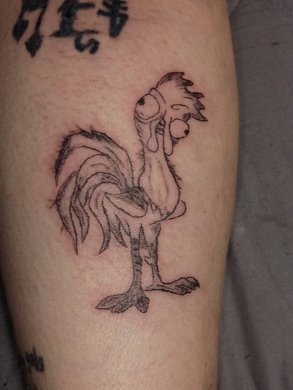 Whimsical Rooster Sketch of Hei Hei from Moana