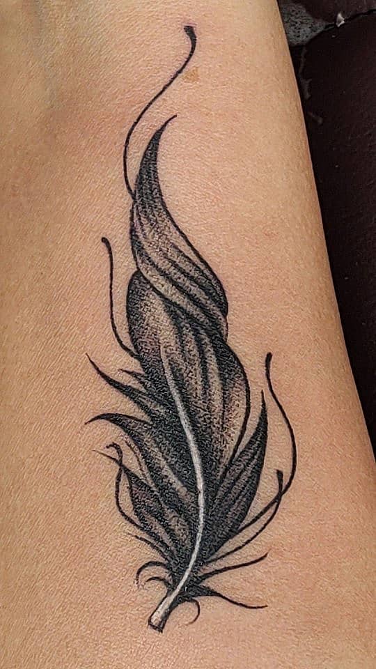 Whispering Feather in Black and Grey