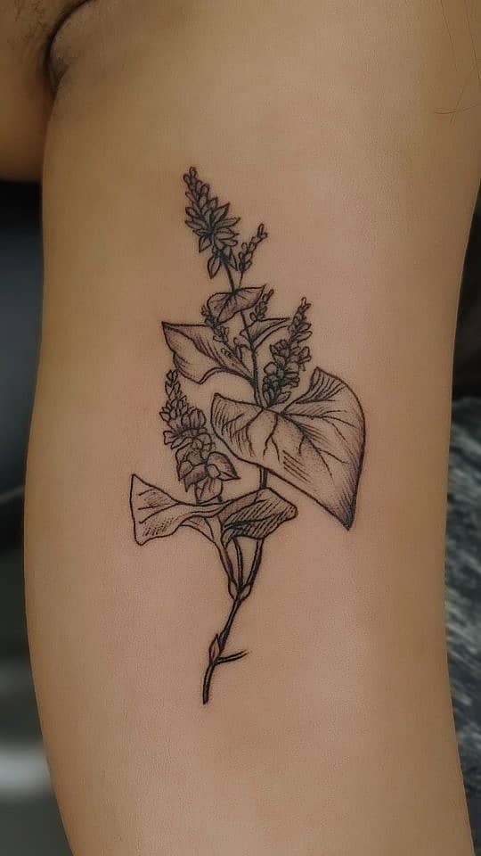 Wild Herb Blackwork Sprig