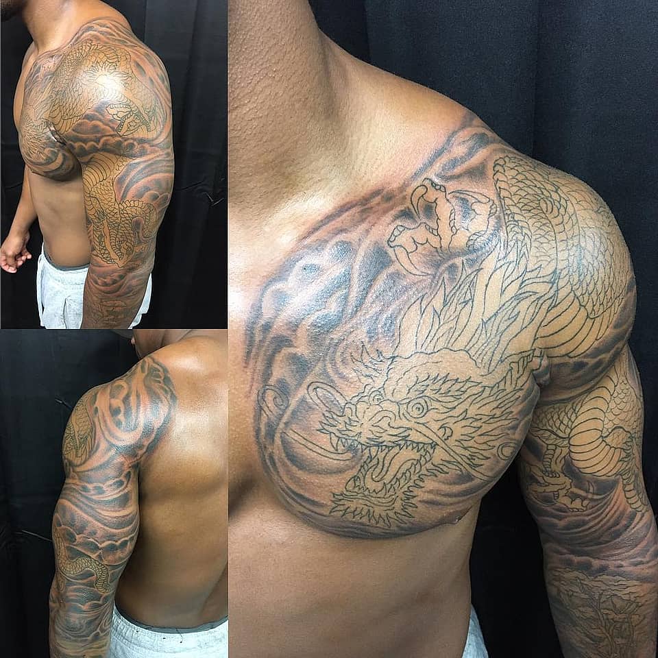 Windstorm Dragon Chest and Half Sleeve