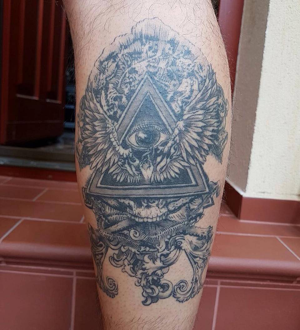 Winged All-Seeing Eye with Ornate Filigree