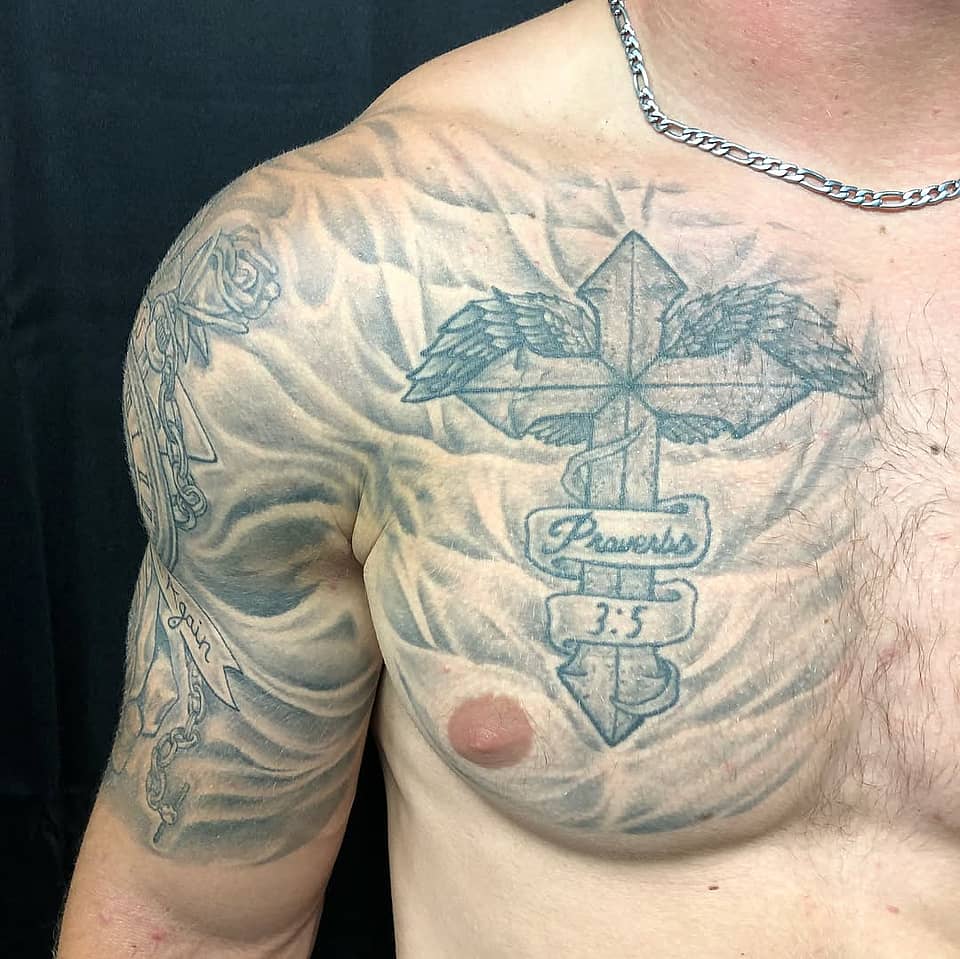 Winged Cross and Proverbs 3:5 Scroll