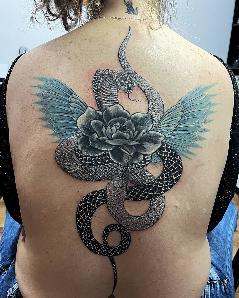 Winged Serpent and Rose