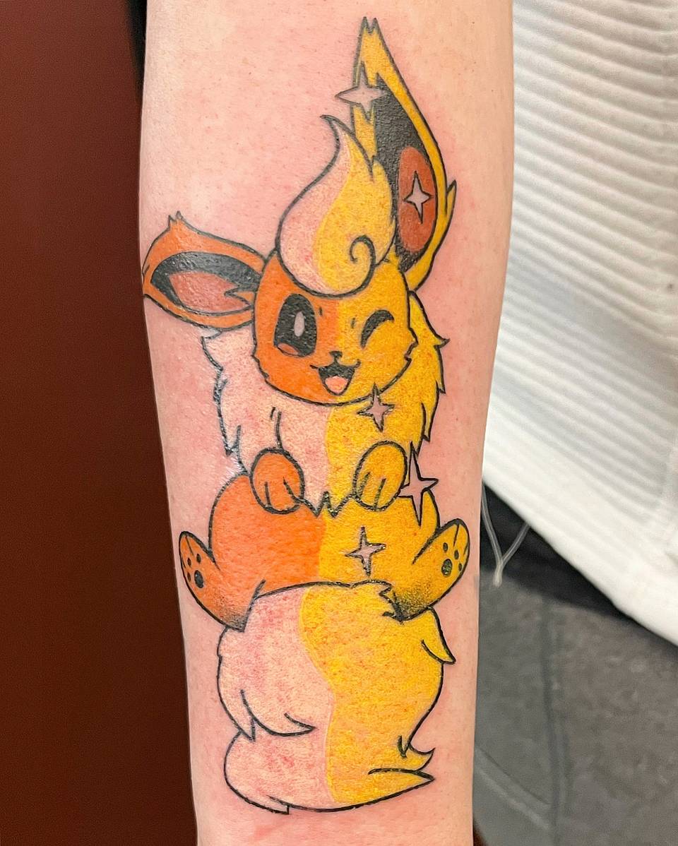 Winking Flareon with Star Sparkles
