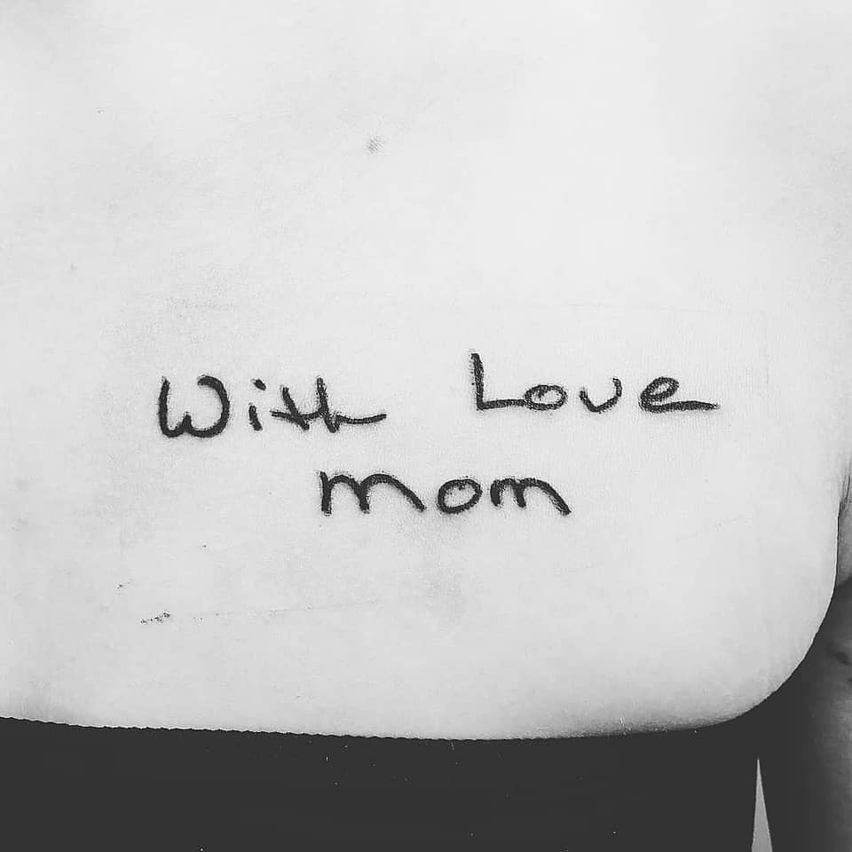 With Love, Mom Handwriting