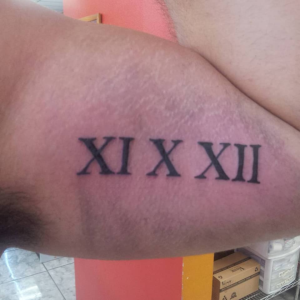 XI X XII Roman Numeral Date