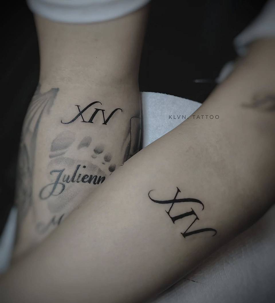 XIV Calligraphic Numeral