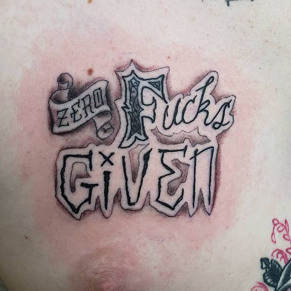 Zero Fucks Given Banner Lettering